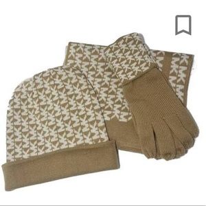 Michael Kors Scarf, hat and glove set.